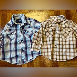 Wrangler pearl snap long sleeves one is a 3T other is XXS